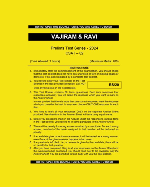 VAJIRAM & RAVI 2024 CSAT TEST-2 2024 FINAL {ENGLISH} {BLACK AND WHITE}
