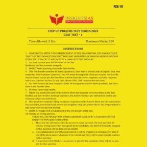 INSIGHTS IAS INSIGHTSONINDIA 2024 STATUP CSAT TEST-1 2024 FINAL {ENGLISH} {BLACK AND WHITE}