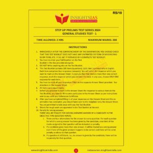 INSIGHTS IAS INSIGHTSONINDIA 2024 STEP UP MOCK TEST 1 SERIES 2024 FINAL{ONLY QUESTION} {ENGLISH} {BLACK AND WHITE}