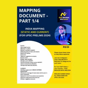NEELESH KUMAR SINGH RANK 442 CSE 2024 INDIA MAPPING STATIC & CA SHORT NOTES 2024 FINALL TOPPERS NOTES {ENGLISH} {BLACK AND WHITE}