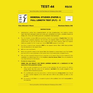 RAU'S IAS 2024 TEST-44 2024-FULL LENGTH TEST-5 FINAL {ENGLISH} {BLACK AND WHITE}