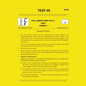 RAU'S IAS 2024 TEST-45 2024- CSAT FULL LENGTH TEST-1 FINAL {ENGLISH} {BLACK AND WHITE}