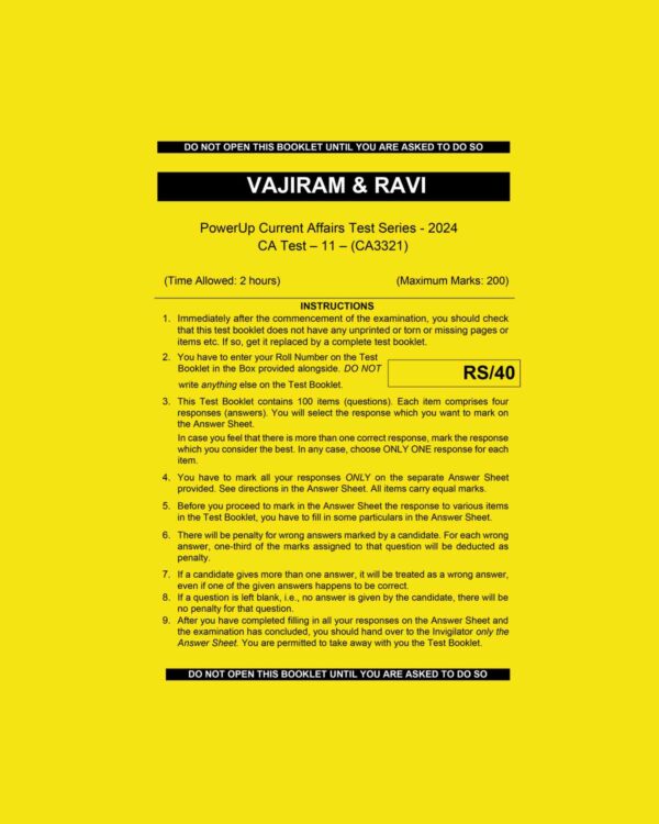 VAJIRAM & RAVI-2024 CA TEST-11 {CA3321} 2024 FINAL {ENGLISH} {BLACK AND WHITE}
