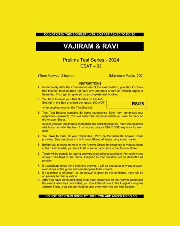 VAJIRAM & RAVI 2024 CSAT TEST-3 2024 FINAL {ENGLISH} {BLACK AND WHITE}