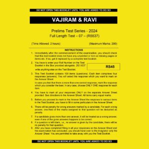 VAJIRAM & RAVI 2024 FULL TEST-7 2024 FINAL {R5537} {ENGLISH} {BLACK AND WHITE}