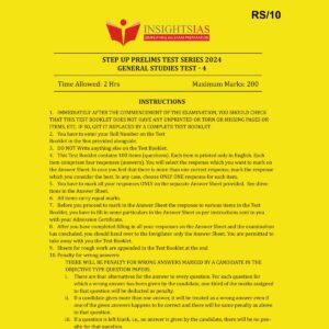 INSIGHTSONINDIA 2024 STEP UP TEST 4 PRELIMS MOCK TEST SERIES 2024 FINAL (ENGLISH) {BLACK AND WHITE}