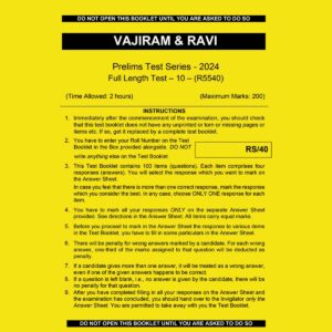 VAJIRAM & RAVI 2024 FULL TEST-10 2024 FINAL (ENGLISH) {BLACK AND WHITE}