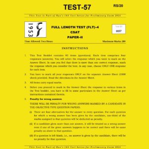 RAU'S IAS 2024 TEST-57 2024- CSAT FULL LENGTH TEST-4 FINAL {ENGLISH} {BLACK AND WHITE}