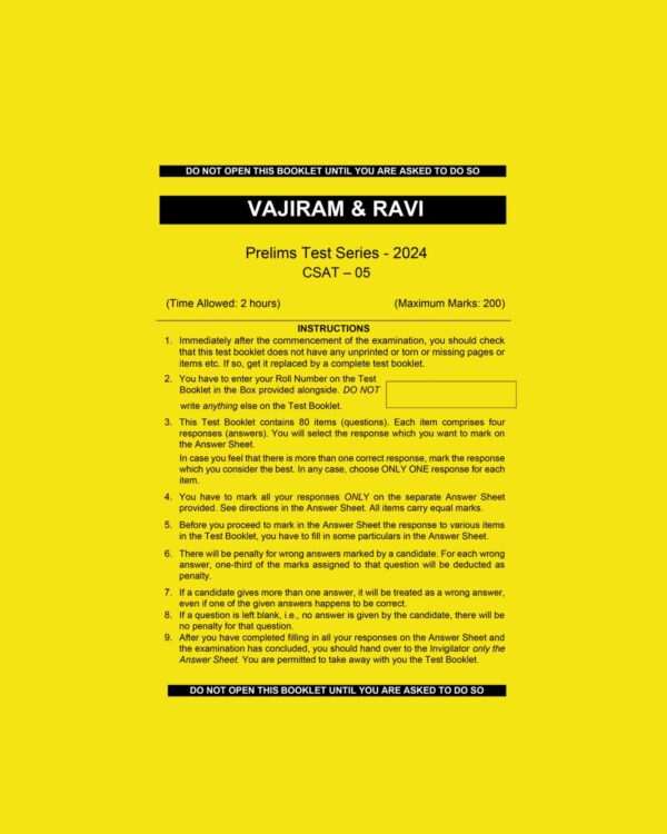 VAJIRAM & RAVI 2024 TEST-5 2024 FINAL (ENGLISH) {BLACK AND WHITE}