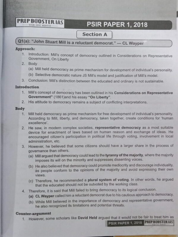 PREP BOOSTER UPSC MAINS PSIR (2018-2023) PYQ SOLVED FINAL POLITICAL SCIENCE {BOOK}BY KAPIL SIKKA (ENGLISH) {BLACK AND WHITE} - Image 2