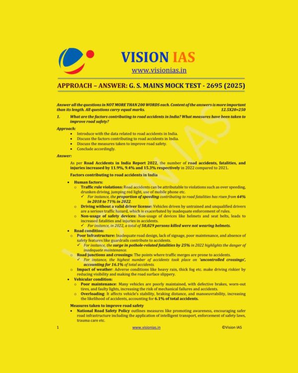VISION IAS 2025 MODEL ANSWERS TEST-5 2695 MODEL ANSWER 2025 FINAL (ENGLISH) {BLACK AND WHITE}