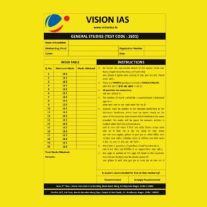 VISION IAS 2025 QUESTION CUM ANSWER BOOKLETS TEST-1 ANSWER BOOKLET TEST CODE 2691_FINAL 2025 ENGLISH & HINDI {BLACK AND WHITE}