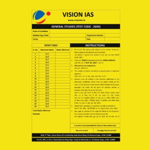 VISION IAS 2025 QUESTION CUM ANSWER BOOKLETS TEST-4 ANSWER BOOKLET TEST CODE 2694_FINAL 2025 ENGLISH & HINDI {BLACK AND WHITE}