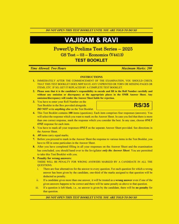 VAJIRAM& RAVI 2025 TEST-1 (V4413) TO TEST-27 (R4437) 2025 FINAL (ENGLISH) {BLACK AND WHITE} GROUPED