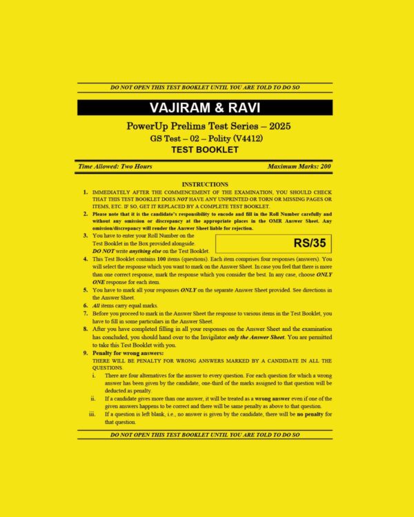 VAJIRAM PT TEST-2 (POLITY)(V4412) 2025 FINAL (ENGLISH) {BLACK AND WHITE}