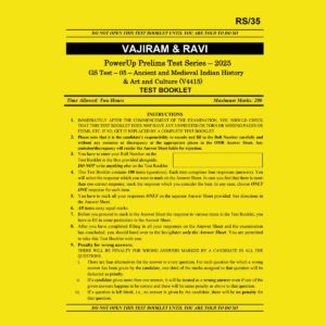 VAJIRAM & RAVI 2025 TEST-5 (ANCIENT AND MEDIEVAL & ART AND CULTURE) (V4415) 2025 FINAL (ENGLISH) {BLACK AND WHITE}