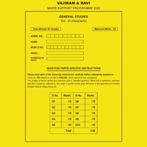 VAJIRAM& RAVI 2025 QUESTION CUM ANSWER BOOKLETS TEST-5 (GEOGRAPHY) QCA 2025 FINAL (ENGLISH)