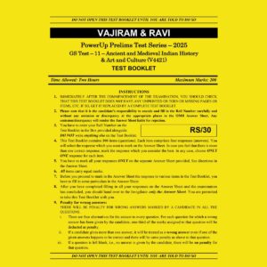 VAJIRAM& RAVI 2025 TEST-11 ANCIENT, MEDIEVAL & ART AND CULTURE (V4421)2025 FINAL (ENGLISH) {BLACK AND WHITE}