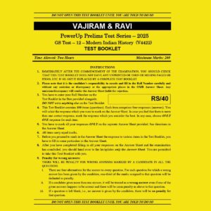 VAJIRAM& RAVI 2025 TEST-12 MODERN INDIAN HISTORY (V4422) 2025 FINAL (ENGLISH) {BLACK AND WHITE}