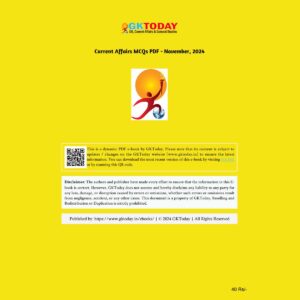 GKTODY CURRENT AFFAIRS MCQS NOVEMBER 2024 FINAL (ENGLISH) {BLACK AND WHITE}
