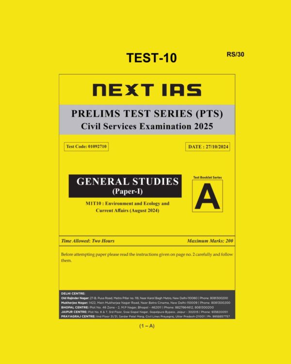 NEXTIAS 2025 TEST-10 2025 FINAL (ENGLISH) {BLACK AND WHITE}