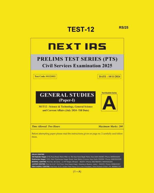 NEXTIAS 2025 TEST-12 2025 FINAL (ENGLISH) {BLACK AND WHITE}