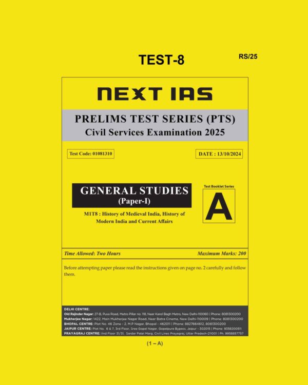 NEXTIAS 2025 TEST-8 2025 FINAL (ENGLISH) {BLACK AND WHITE}
