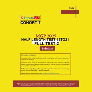 FORUMIAS 2025 HALF LENGTH TEST-13 TO 21 FULL TEST-2 (MODEL ANSWER) (COHORT-7) 2025 FINAL (ENGLISH) {BLACK AND WHITE}