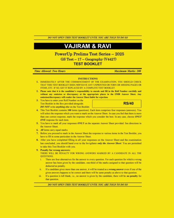 VAJIRAM & RAVI 2025 TEST-17 (GEOGRAPHY) (V4427) 2025 FINAL (ENGLISH) {BLACK AND WHITE}