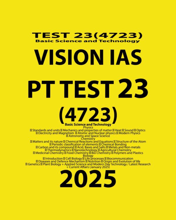 VISIONIAS 2025 PT TEST 23 (4723) FINAL SCIENCE & TECHNOLOGY (ENGLISH) {BLACK AND WHITE}