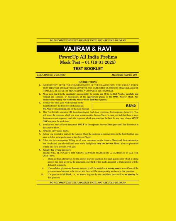 VAJIRAM & RAVI 2025 ALL INDIA MOCK TEST-1 TO TEST-3 2025 FINAL (ENGLISH) {BLACK AND WHITE} GROUPED