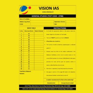 VISION IAS 2025 QCA (QUESTION CUM ANSWER BOOKLET) TEST-18 (2708) ANSWERS BOOKLET 2025 FINAL (ENGLISH & HINDI) {BLACK AND WHITE}