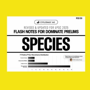 CIVILS DAILY IAS DOMINATE PRELIMS 2025 FLASH NOTES SPECIES 2025 FINAL (ENGLISH) {BLACK AND WHITE}