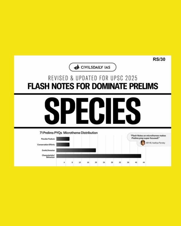 CIVILS DAILY IAS DOMINATE PRELIMS 2025 FLASH NOTES SPECIES 2025 FINAL (ENGLISH) {BLACK AND WHITE}