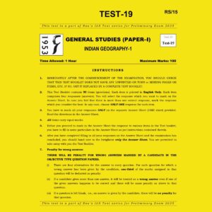 RAU,S IAS 2025 TEST-19 INDIAN GEOGRAPHY-1 2025 FINAL (ENGLISH) {BLACK AND WHITE}