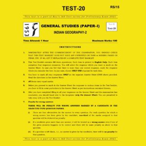 RAU,S IAS 2025 TEST-20 INDIAN GEOGRAPHY-2 2025 FINAL (ENGLISH) {BLACK AND WHITE}
