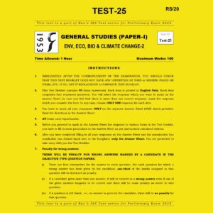RAU,S IAS 2025 TEST-25 ENVIRONMENT & ECOLOGY-2 2025 FINAL (ENGLISH) {BLACK AND WHITE}