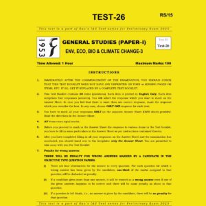 RAU,S IAS 2025 TEST-26 ENVIRONMENT & ECOLOGY-3 2025 FINAL (ENGLISH) {BLACK AND WHITE}