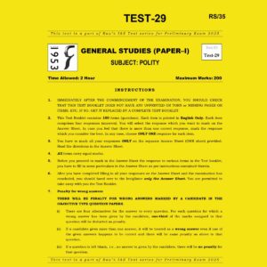 RAU,S IAS 2025 TEST-29 POLITY 2025 FINAL (ENGLISH) {BLACK AND WHITE}