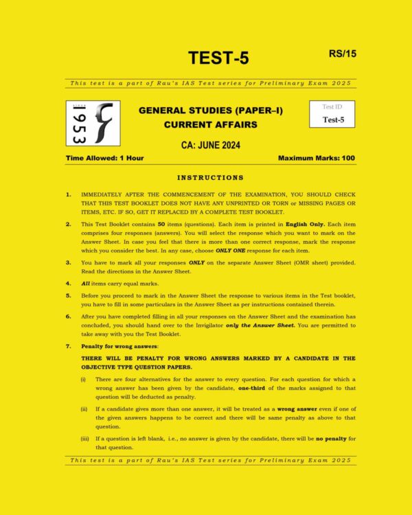 RAU,S IAS 2025 TEST-5 (CA-JUNE2024) 2025 FINAL (ENGLISH) {BLACK AND WHITE}