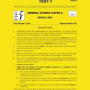 RAU,S IAS 2025 TEST-7 MEDIEVAL INDIA 2025 FINAL (ENGLISH) {BLACK AND WHITE}
