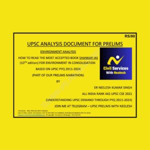 TOPPERS NOTES NEELESH KUMAR SINGH UPSC PRELIMS ANALYSIS ECOLOGY & ENVIRONMENT 2025 FINAL (ENGLISH) {BLACK AND WHITE}