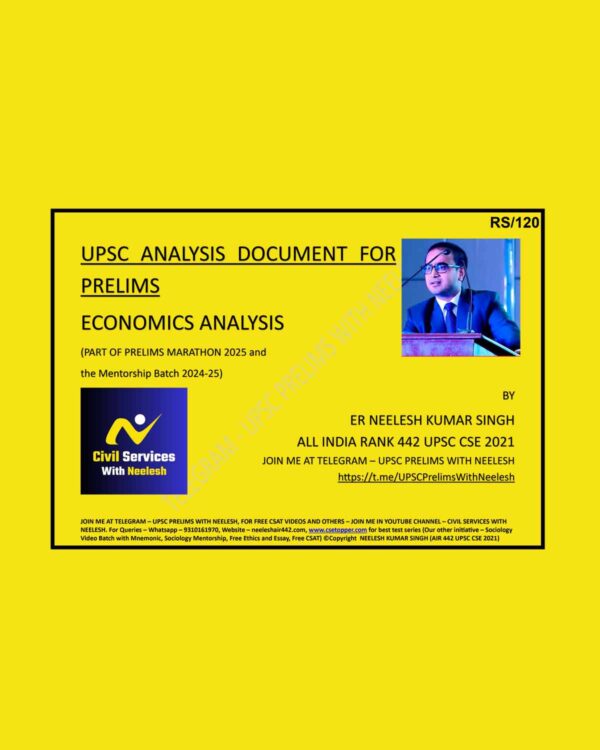 TOPPERS NOTES NEELESH KUMAR SINGH UPSC PRELIMS ANALYSIS ECONOMY 2025 FINAL (ENGLISH) {BLACK AND WHITE}