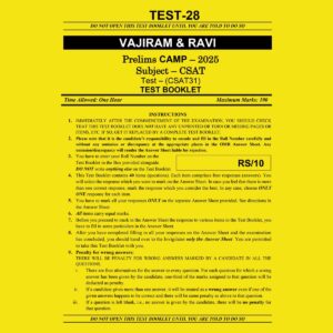 VAJIRAM & RAVI 2025 CAMP CAMP TEST-28 CSAT 2025 FINAL (ENGLISH) {BLACK AND WHITE}