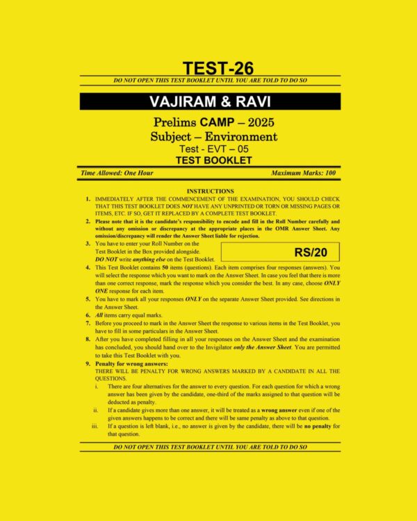 VAJIRAM & RAVI 2025 CAMP TEST-26 ENVIRONMENT -5 2025 FINAL (ENGLISH) {BLACK AND WHITE}