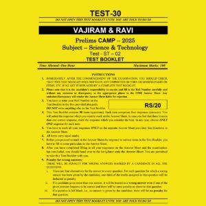 VAJIRAM & RAVI 2025 CAMP TEST-30 SCIENCE&TECHNOLOGY-2 2025 FINAL (ENGLISH) {BLACK AND WHITE}