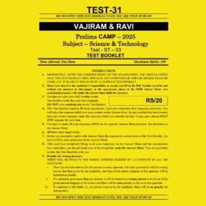 VAJIRAM & RAVI 2025 CAMP TEST-31 SCIENCE&TECHNOLOGY-3 2025 FINAL (ENGLISH) {BLACK AND WHITE}