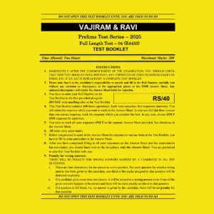 VAJIRAM & RAVI 2025 TEST-23 FULL TEST-4 (R4433) 2025 FINAL (ENGLISH) {BLACK AND WHITE}