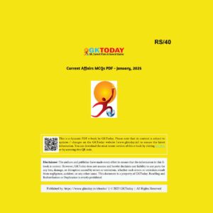GKTODAY CURRENT AFFAIRS QUIZ JANUARY 2025 FINAL (ENGLISH) {BLACK AND WHITE}