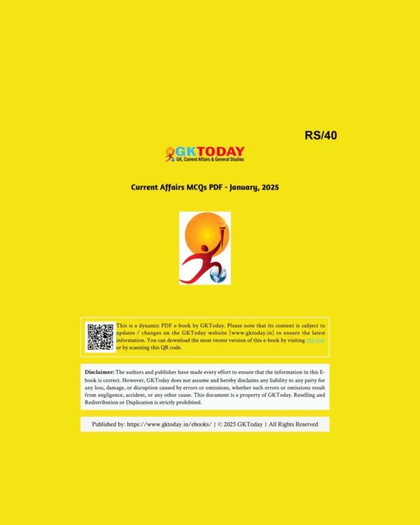 GKTODAY CURRENT AFFAIRS QUIZ JANUARY 2025 FINAL (ENGLISH) {BLACK AND WHITE}